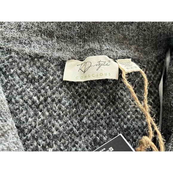 RD Style Conscious Women's 1/4 Zip Gray Black Animal Print Wool Blend Sweater M - Picture 3 of 7